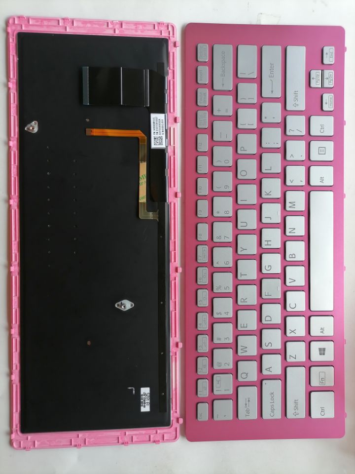 Picture of New Replacement Laptop Keyboard For SONY SVF15N Pink FRAME SILVER Backlit US Layout